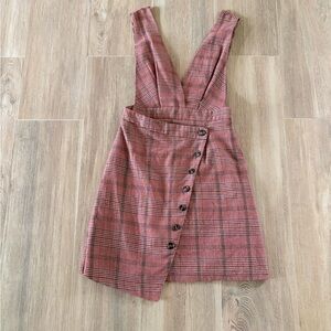 essue Rose-Mauve Plaid A-Line Dress